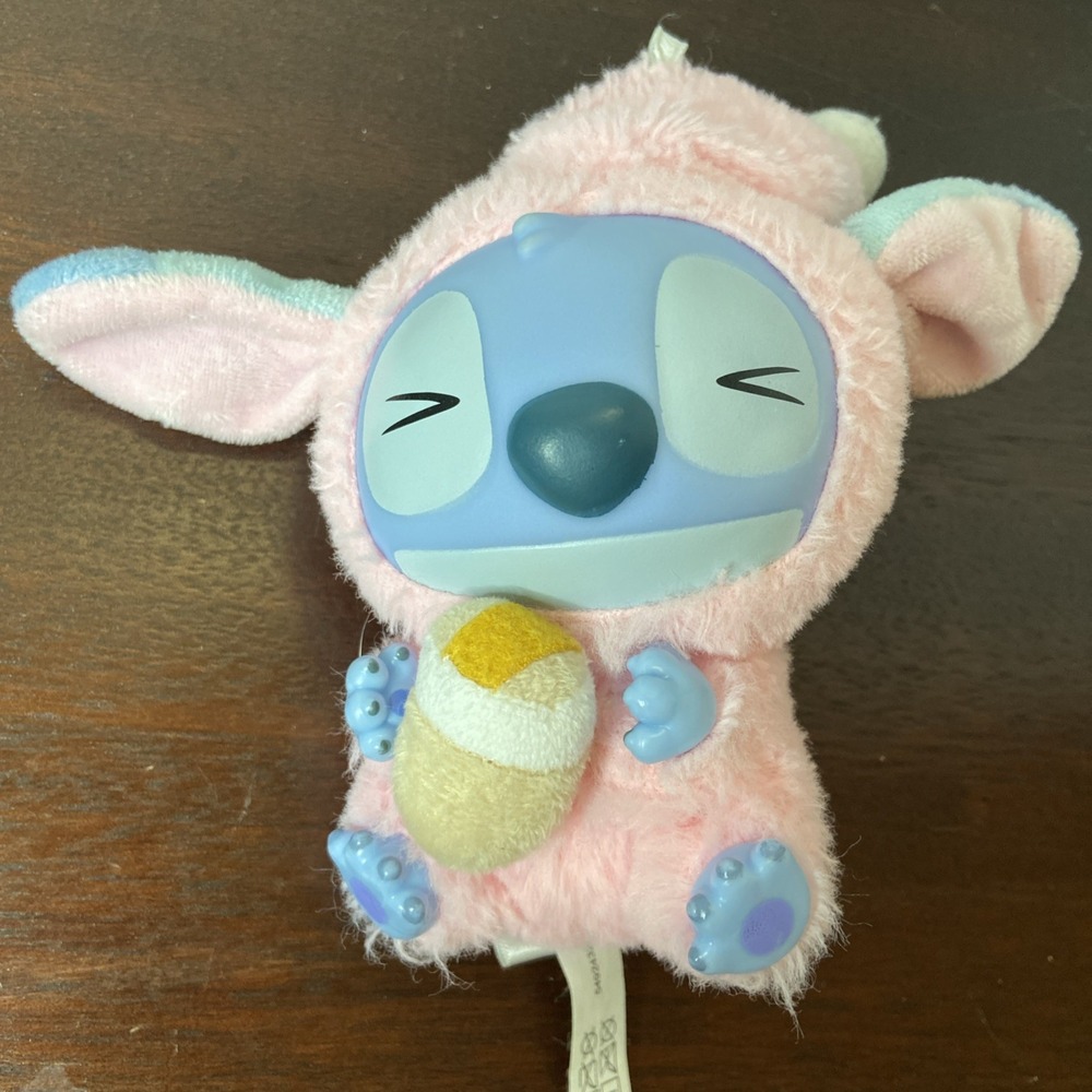 Miniso Stitch Eat Something Before Sleep Series Plush Vinyl Bag Charm Keychain